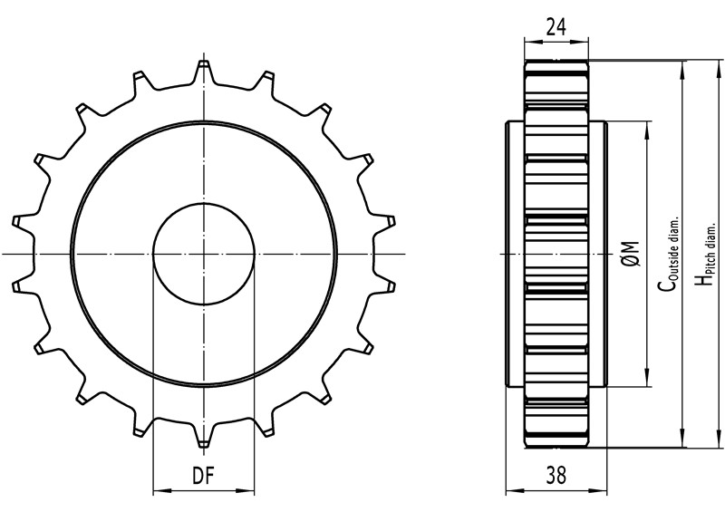 Classic sprockets, machined-1005