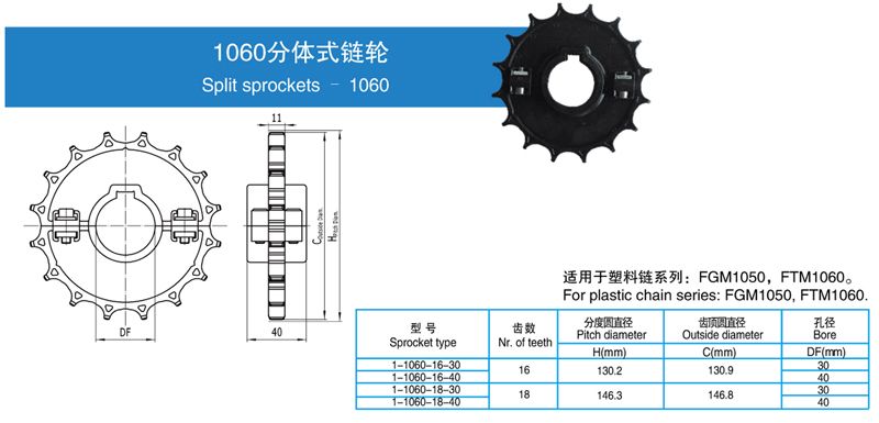Tuoxin 1060 Flat Top Plastic Magnetflex Conveyor Chain (11)